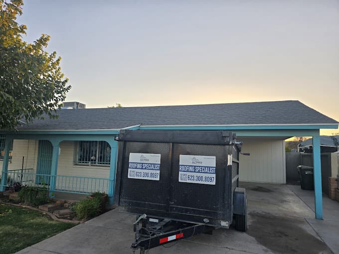 Roof coating application on commercial flat roof in Phoenix